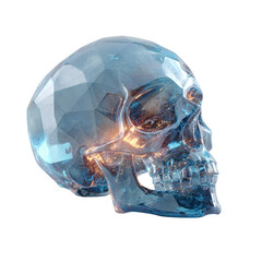 Crystal Skull 3D Render with Blue Gem, and Anatomy.