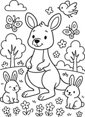kangaroo coloring page 41.eps