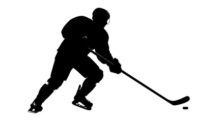 Obraz premium Dynamic hockey player silhouette executing precise control with focused agility action