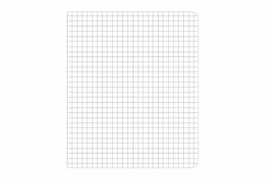 Squared paper sheet on transparent background, ideal for educational or stationery-related projects