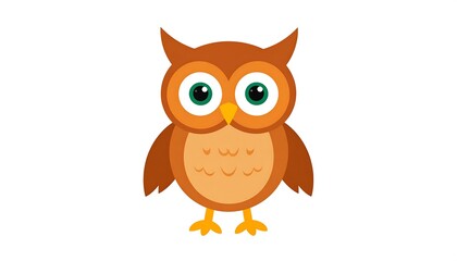 Cute cartoon owl on white background