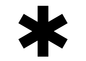 Abstract black four-pointed star diamond shape symbol isolated on white background minimalist geometric design