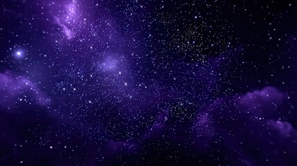 A mesmerizing cosmic scene filled with vibrant purple hues and countless stars, perfect for backgrounds, science fiction themes, or astronomical discussions, evoking a sense of wonder and exploration