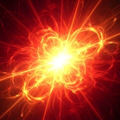 Solar Flare Inspired Abstract Light Burst Gradient in Vibrant Orange and Yellow