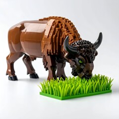 Lego bison grazing