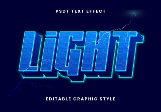 Blue Thunderstorm Electric Storm Text Effect Light Neon Bold 3D Font