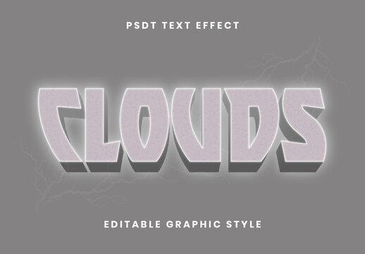 Gray And White Dark Cloud Storm Text Effect Bold 3D Font