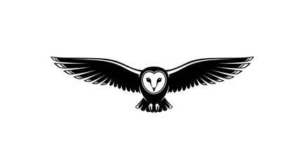 Fototapeta premium Stylized flight barn owl in detailed vector art on a white background for graphic design
