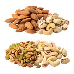 Delicious Nuts: Almonds, Cashews, & More - Vibrant Food Photography on transparent background