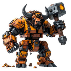 Mech buffalo figure with hammer