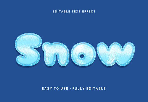 Blue Frosted Ice Christmas Text Effect Snow Bubble Font