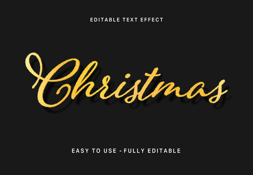 Gold Tinsel Foil Christmas Text Effect Script Sparkle Font