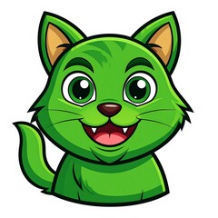 Cartoon green cat face