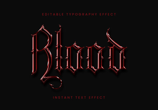 Red Dark Gothic Victorian Text Effect Ornamental Font