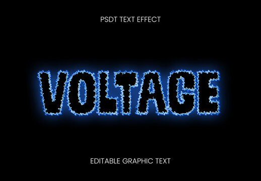Black And Blue Electric Glow Storm Text Effect Neon Backlight Font