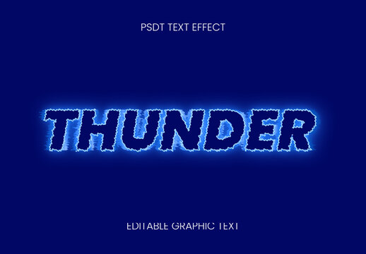 Blue Electric Glow Storm Text Effect Neon Bold Font