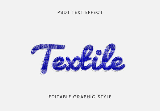 Blue Embroidery Chainstitch Retro Badge Text Effect Textile Font