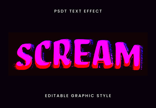 Pink Glitch Font Distorted Bubble Text Effect