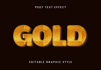 Gold Metallic Glitter Font Luxury Block Text Effect