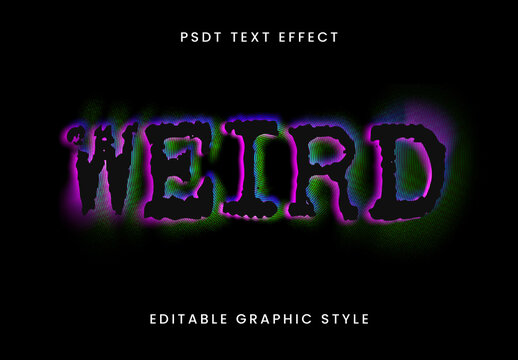 Black Distorted Weird Font Backlight Stripe Text Effect