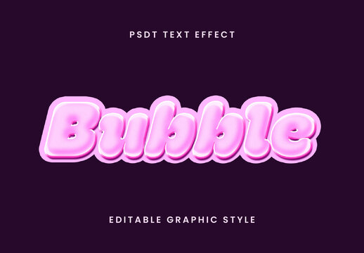 Pink Bubble Gum 3D Text Effect Glossy 3D Font