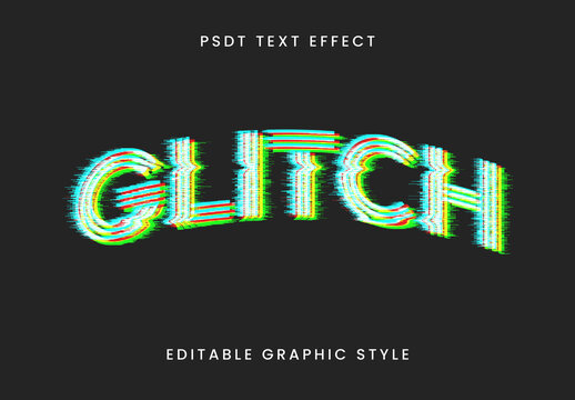 Green RGB Glitch Font Distortion Digital Text Effect