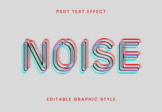 Colorful RGB Static Font Digital Noise Text Effect