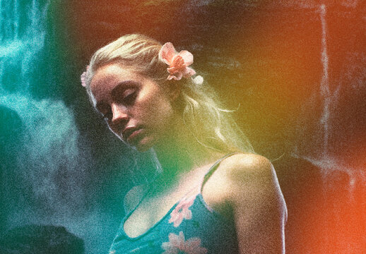Green And Orange Light Leak Photo Effect