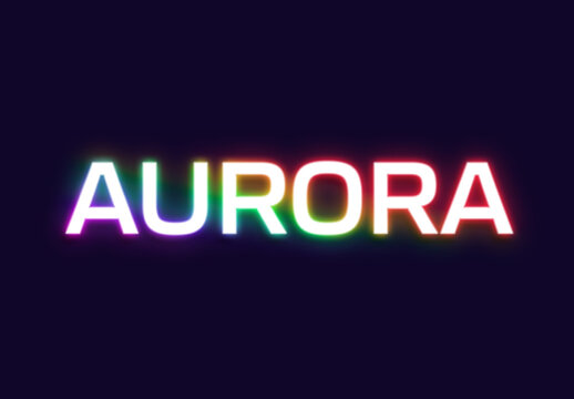 Rainbow Font Shine Neon Bold Text Effect