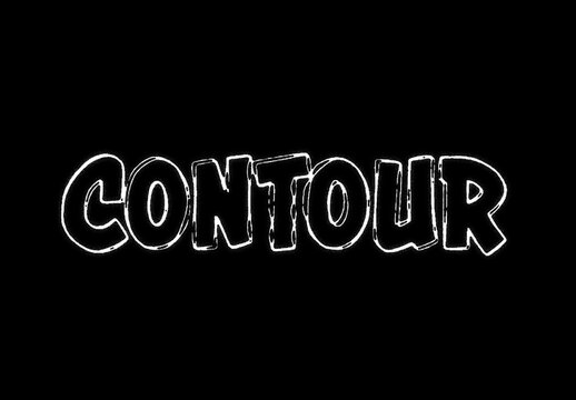 Black And White Scratch Font Outline Bold Grunge Text Effect