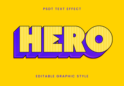 Yellow Retro Comic Font Striped Bold Text Effect