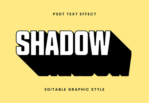 White Drop Shadow Text Effect Strong 3D Font