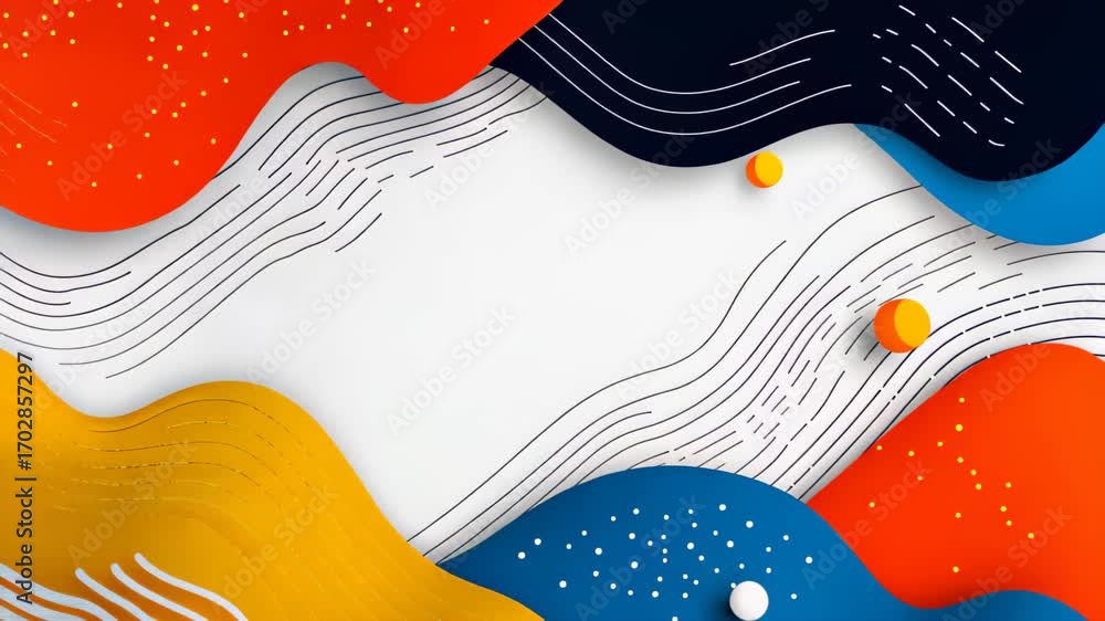 Poster abstract fluid waves: vibrant, abstract, fluid waves with contrasting colors and dynamic lines, offe