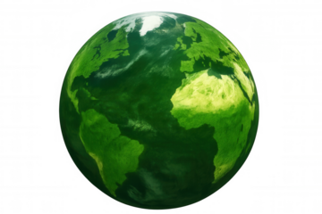 Green earth rotating on transparent background, symbolizing environmental awareness and conservation efforts for sustainable future