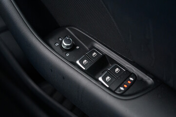 Electric Window Control Switches in Modern Car Interior
