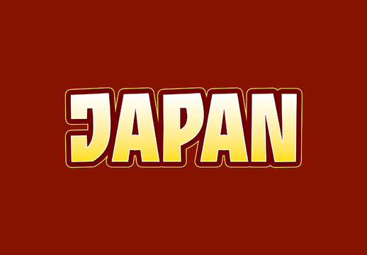 Yellow And White Japan Font Japanese Block Outlined Text Effect