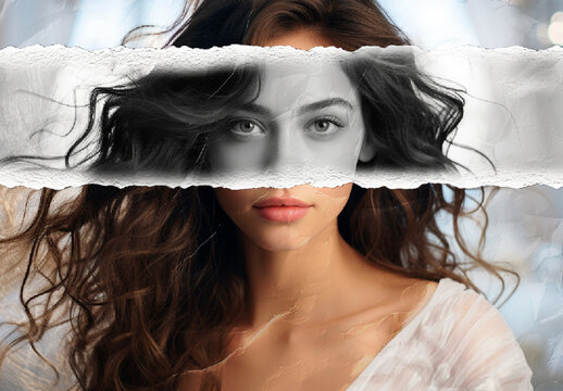 White Torn Paper Edge Photo Effect