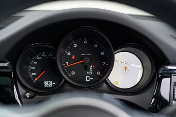Automotive Instrument Cluster Featuring Speed and Engine RPM