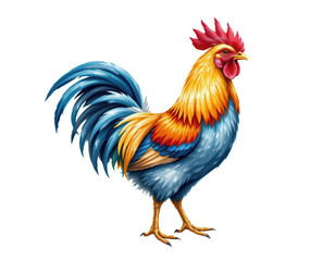 Fototapeta premium Colorful Rooster with Vibrant Feathers and Distinctive Comb