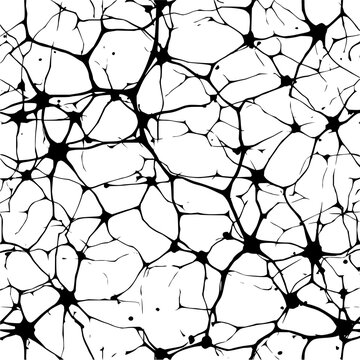 Neuron cells network vector illustration seamless pattern for scientific and medical background design