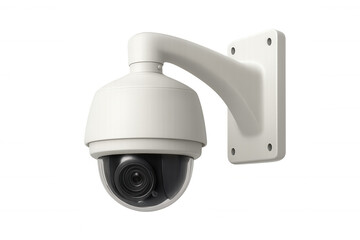 Modern security camera providing surveillance, featuring a transparent background for easy integration into various projects