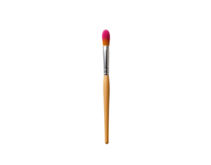 Artistic Makeup Brush with Vibrant Pink and Yellow Tip Color
