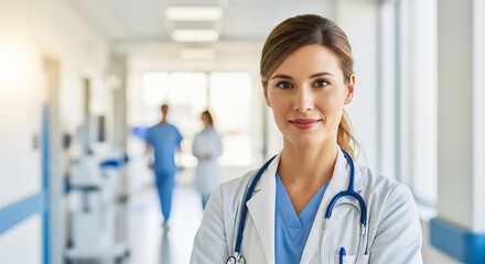Portrait of female doctor in hospital
