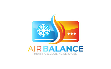 Illustration graphic vector of heating, and cooling business logo design template