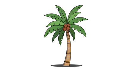 Obraz premium Stylized tropical palm tree illustration perfect for vacation themed design projects and educational botanical resources showcasing exotic vegetation