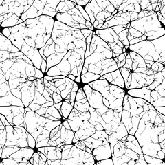 Obraz premium Neuron network neural connections brain cells nervous system dendrites axons science biology medical research art