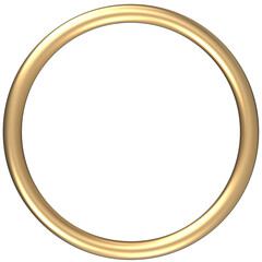 3D golden ring circle frame border round icon design