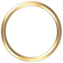 3D golden shiny ring circle round icon illustration