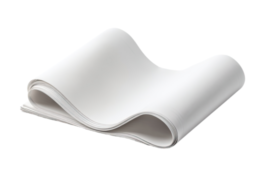Rolled, white, flexible sheet material