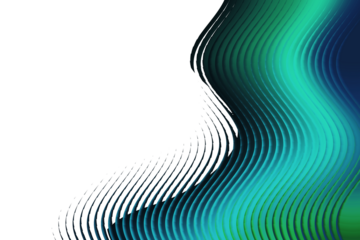 Abstract Wavy Green Teal Blue Gradient Ripples Texture Background wave isolated on a transparent background